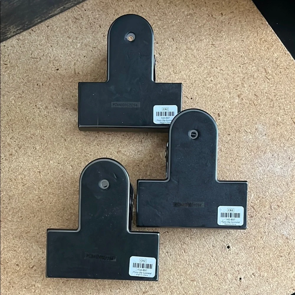 Crate&Barrel/ CB2 Set of Three gunmetal color Metal Clips